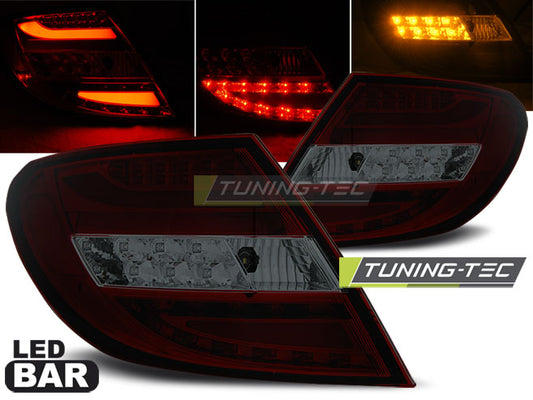 Tuning-Tec LED Lightbar Rückleuchten für Mercedes Benz C-Klasse W204 Limousine 07-10 rot/rauch