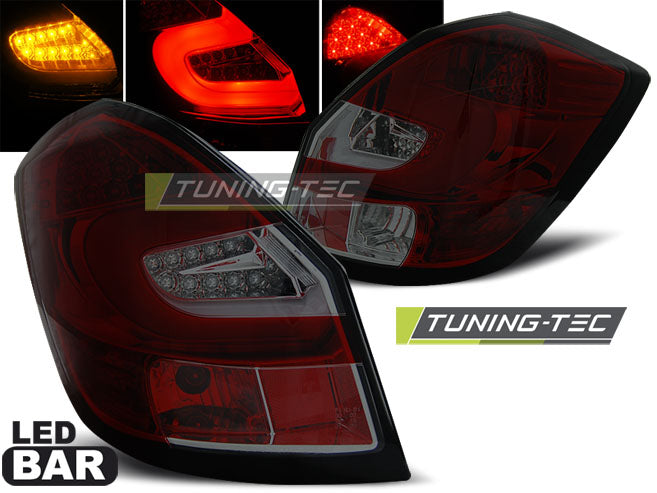 Tuning-Tec LED Lightbar Rückleuchten für Skoda Fabia 2 (5J) 3 und 5 Türer / Kombi 07-14 rot/rauch