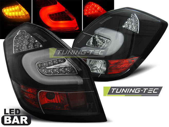 Tuning-Tec LED Lightbar Rückleuchten für Skoda Fabia 2 (5J) 3 und 5 Türer / Kombi 07-14 schwarz
