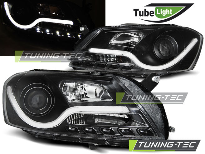 Tuning-Tec LED Tagfahrlicht Scheinwerfer für VW Passat B7 10-14 schwarz LTI