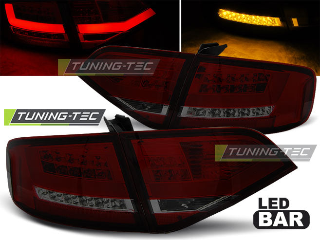 Tuning-Tec LED Lightbar Rückleuchten für Audi A4 B8 (8K) Limousine 08-11 rot/rauch