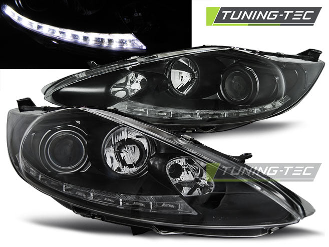 Tuning-Tec LED Tagfahrlicht Scheinwerfer für Ford Fiesta MK7 08-12 Vorfacelift schwarz