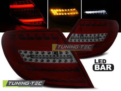Tuning-Tec Voll LED Lightbar Rückleuchten für Mercedes Benz C-Klasse W204 Limousine 07-10 rot/rauch