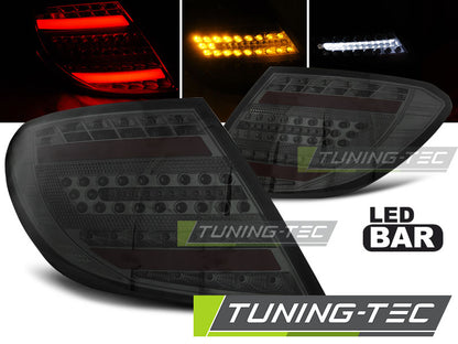 Tuning-Tec Voll LED Lightbar Rückleuchten für Mercedes Benz C-Klasse W204 Limousine 07-10 rauch