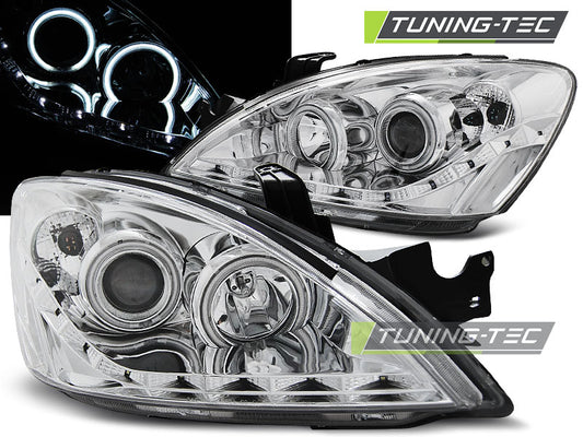 Tuning-Tec LED Tagfahrlicht Scheinwerfer für Mitsubishi Lancer VII 04-07 chrom