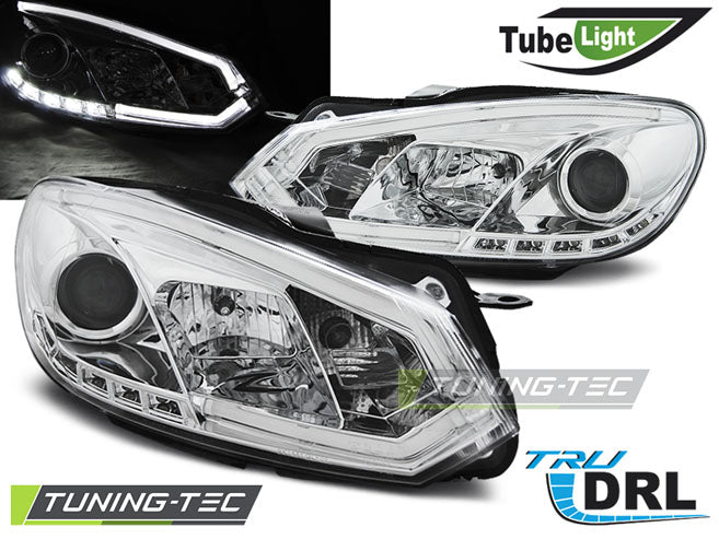 Tuning-Tec LED Tagfahrlicht Scheinwerfer für VW Golf 6 08-12 chrom LTI
