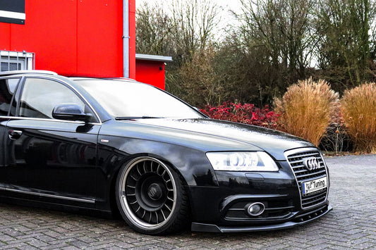 CUP Frontspoilerlippe ABS mit Seitenwing Audi A6 4F mit S-Line Schwarz Matt