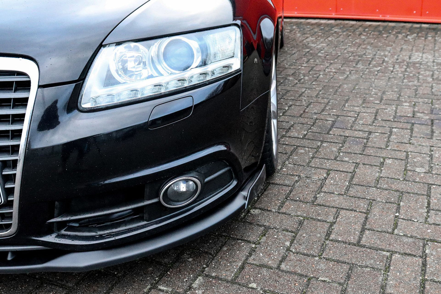 CUP Frontspoilerlippe ABS mit Seitenwing Audi A6 4F mit S-Line Schwarz Matt