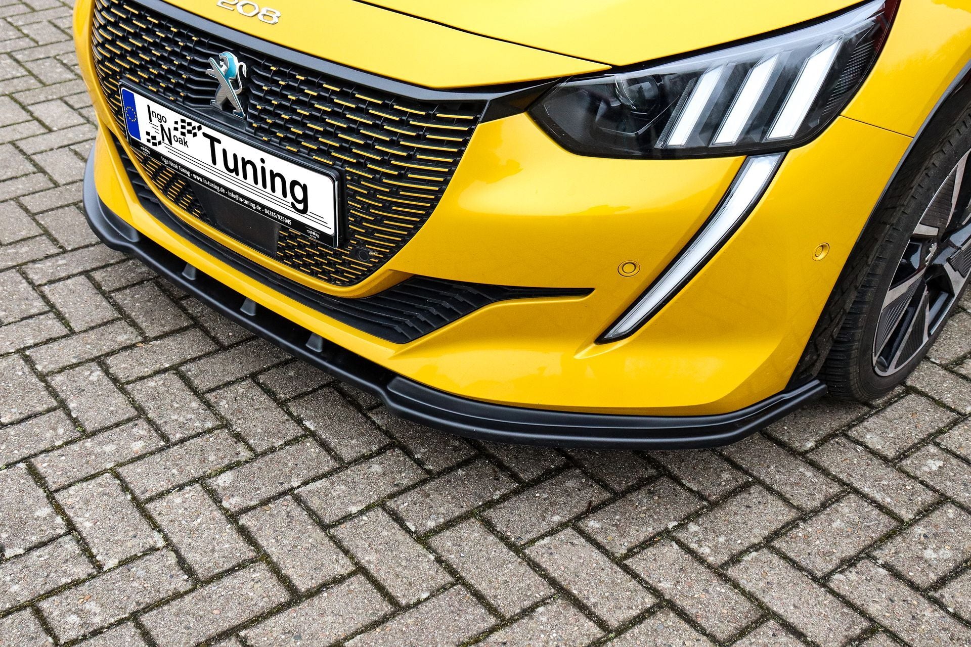 CUP Frontspoilerlippe ABS Peugeot 208 + e208 ,GT, GT-Line Schwarz Glanz