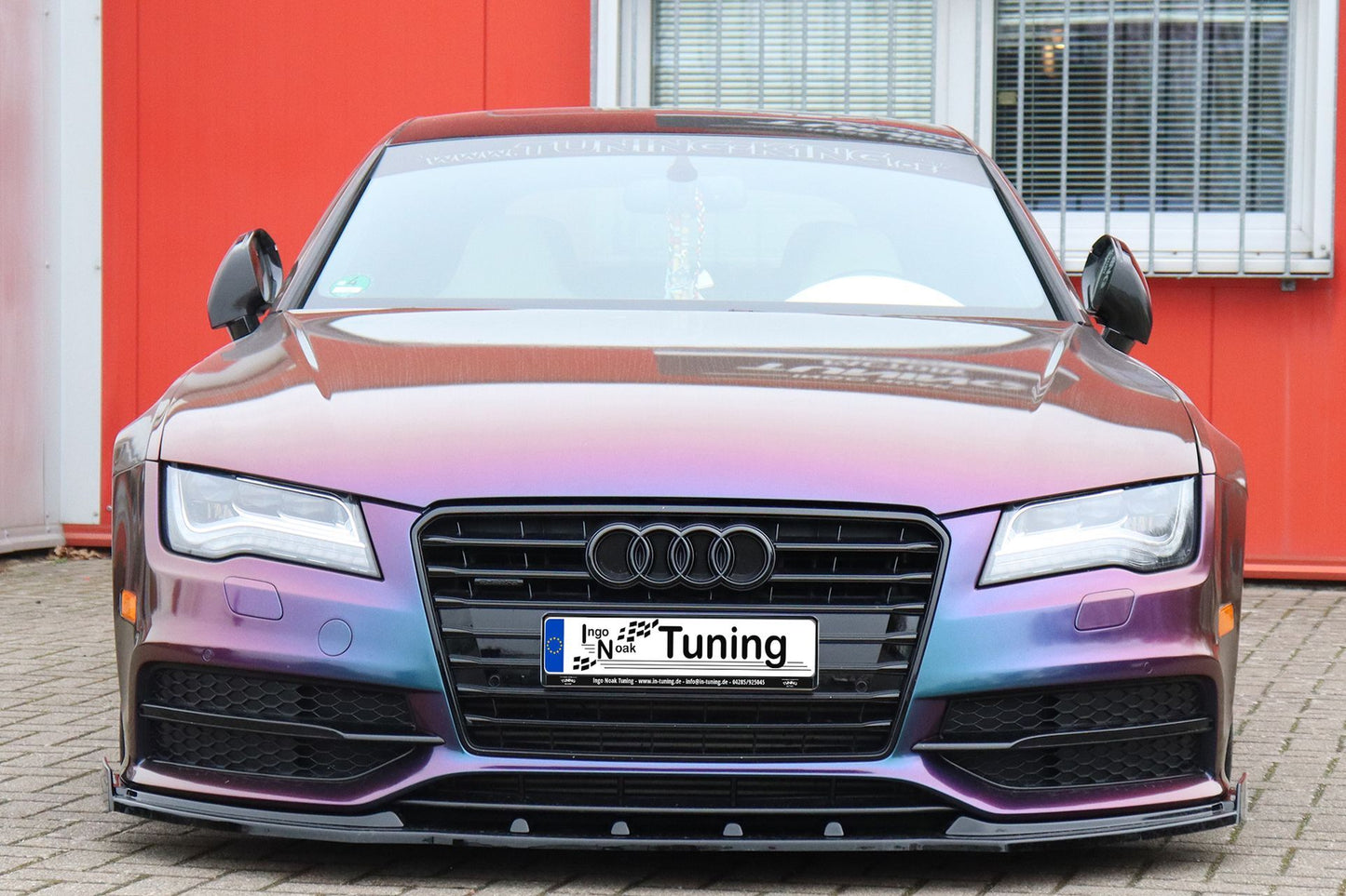 CUP Frontspoilerlippe ABS mit Seitenwing Audi A7 S-Line + S7 C7 Schwarz Glanz