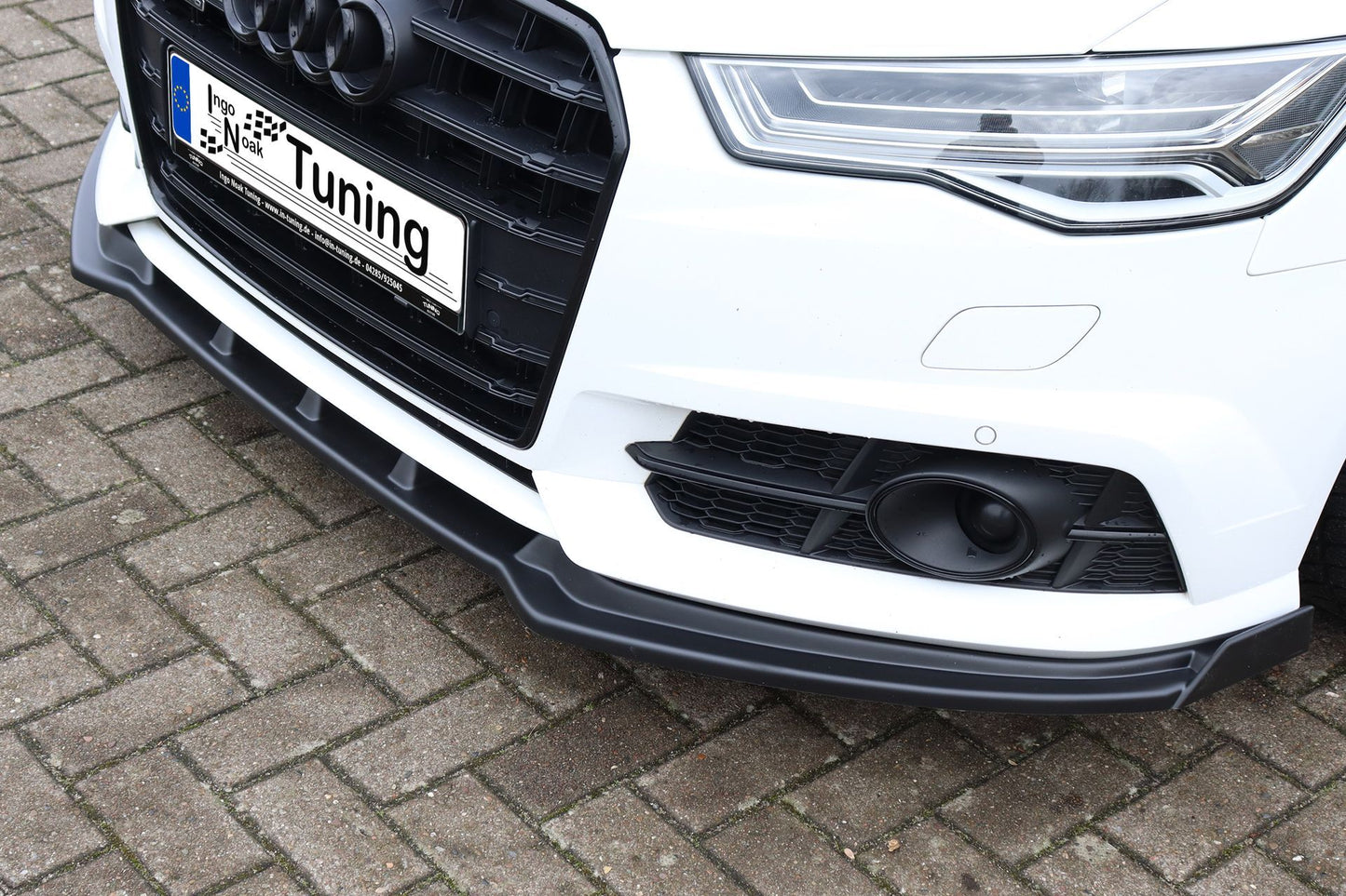 CUP Frontspoilerlippe ABS mit Seitenwing Audi A6 + S6, 4G, C7 Schwarz Glanz