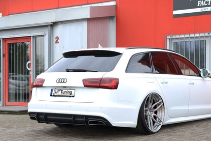 Gefräster Heckansatz Audi A6 + S6, 4G, C7 ab Bj.: 2014- Schwarz Matt