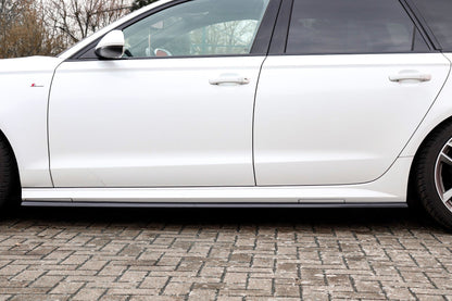 Seitenschwellersatz ABS Audi A6 + S6, 4G, C7 ab Bj.: 2014- Schwarz Glanz