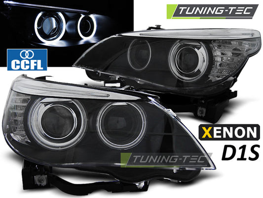 Tuning-Tec Xenon CCFL Angel Eyes Scheinwerfer für BMW 5er E60/E61 05-07 schwarz