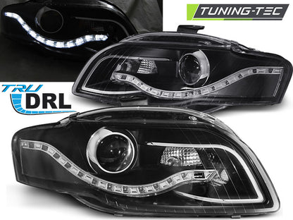 Tuning-Tec LED Tagfahrlicht Scheinwerfer für Audi A4 B7 05-08 schwarz