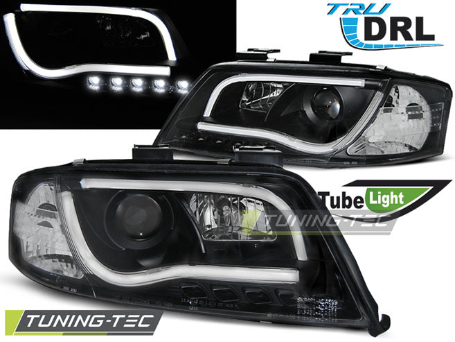 Tuning-Tec LED Tagfahrlicht Scheinwerfer für Audi A6 4B 97-01 schwarz LTI