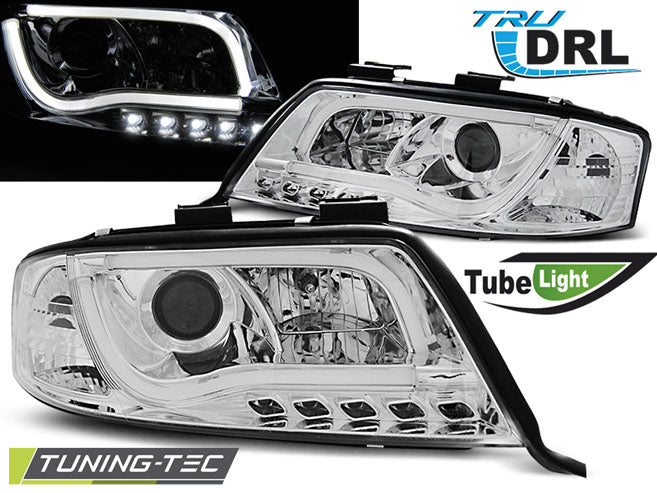 Tuning-Tec LED Tagfahrlicht Scheinwerfer für Audi A6 4B 01-04 chrom LTI