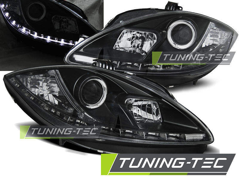 Tuning-Tec LED Tagfahrlicht Scheinwerfer für Seat Leon 1P1 Facelift / Altea 09-12 schwarz