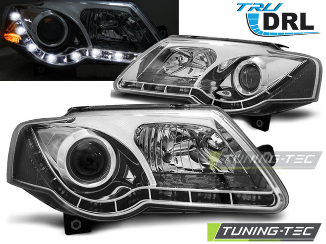 Tuning-Tec LED Tagfahrlicht Scheinwerfer für VW Passat 3C B6 05-10 chrom