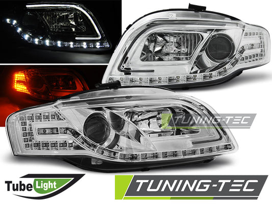 Tuning-Tec LED Tagfahrlicht Scheinwerfer für Audi A4 B7 05-08 chrom