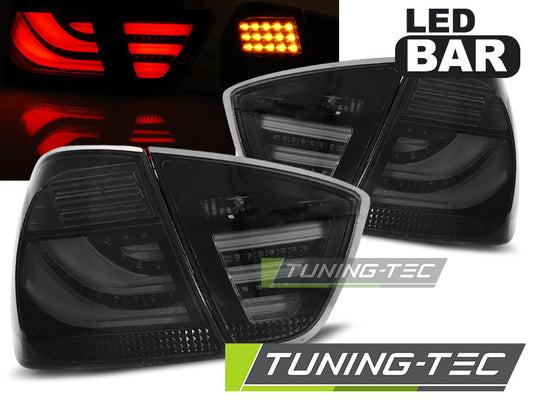 Tuning-Tec LED Lightbar Rückleuchten für BMW 3er E90 05-08 schwarz/rauch mit LED Blinker