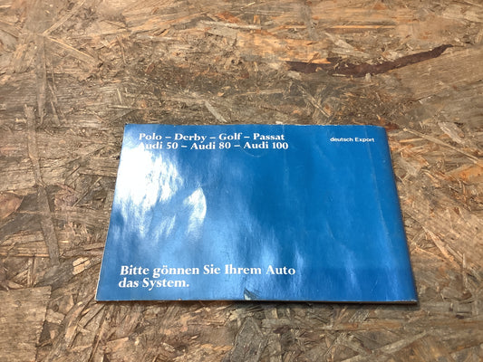 Der Serviceplan zum V.A.G Service System Polo-Derby-Golf-Passat-Audi 50-Audi 80-Audi 100
