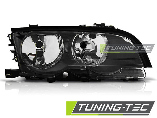 Tuning-Tec Klarglas Scheinwerfer Rechts für BMW 3er E46 Coupe/Cabrio 99-01 Schwarz