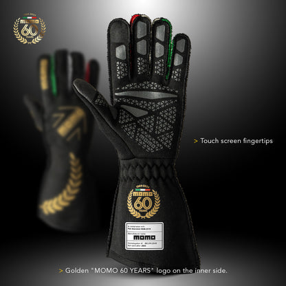60 Jahre MOMO Corsa Pro Rennfahrerhandschuhe Größe 10