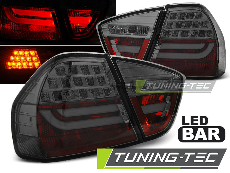 Tuning-Tec LED Lightbar Rückleuchten für BMW 3er E90 05-08 rauch mit LED Blinker