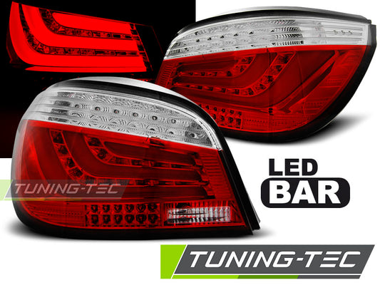 Tuning-Tec LED Lightbar Rückleuchten für BMW 5er E60 LCI Limousine 07-10 rot/klar