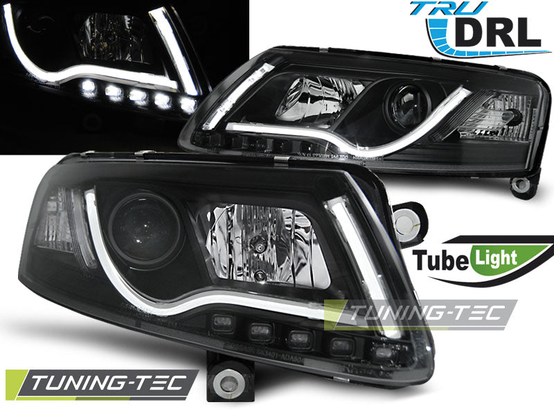 Tuning-Tec LED Tagfahrlicht Scheinwerfer für Audi A6 C6 (4F) 04-08 schwarz LTI