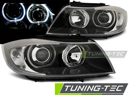 Tuning-Tec LED Angel Eyes Scheinwerfer für BMW 3er E90/E91 05-08 schwarz