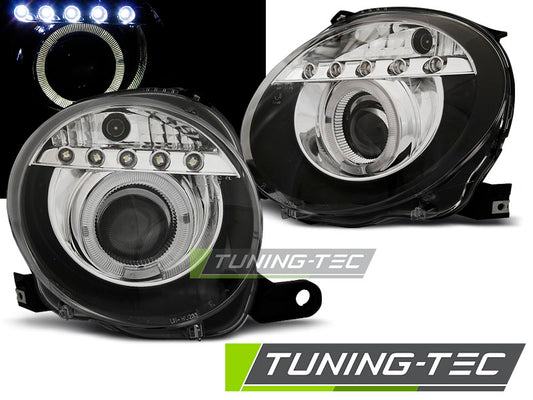 Tuning-Tec LED Tagfahrlicht Scheinwerfer für Fiat 500 07-15 schwarz