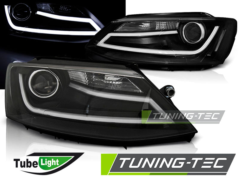 Tuning-Tec LED Tagfahrlicht Scheinwerfer für VW Jetta 6 11-18 schwarz LTI