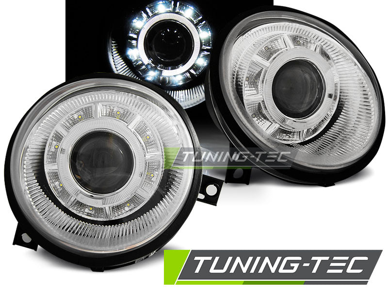 Tuning-Tec LED Angel Eyes Scheinwerfer für VW Lupo 98-05 chrom