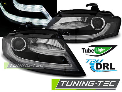 Tuning-Tec LED Tagfahrlicht Scheinwerfer für Audi A4 B8 08-11 schwarz