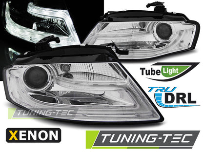Tuning-Tec Xenon LED Tagfahrlicht Scheinwerfer für Audi A4 B8 08-11 chrom