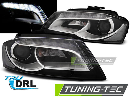 Tuning-Tec LED Tagfahrlicht Scheinwerfer für Audi A3 8P 08-12 schwarz
