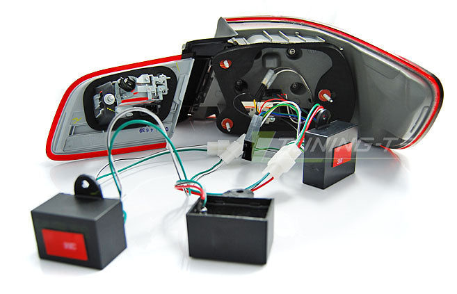 Tuning-Tec LED Lightbar Rückleuchten für BMW 3er E92 Coupe 06-10 rot/klar LCI Optik