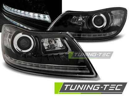 Tuning-Tec LED Tagfahrlicht Scheinwerfer für Skoda Octavia 2 (1Z Facelift) 09-12 schwarz