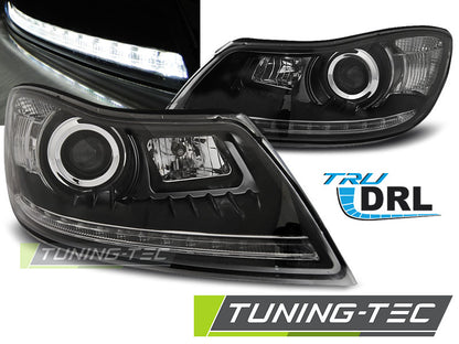 Tuning-Tec LED Tagfahrlicht Scheinwerfer für Skoda Octavia 2 (1Z Facelift) 09-12 schwarz