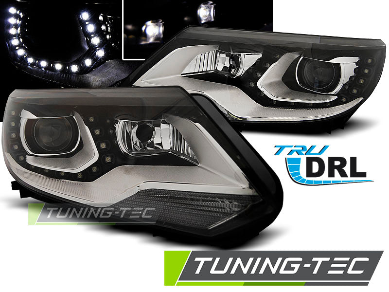 Tuning-Tec LED Tagfahrlicht Scheinwerfer für VW Tiguan Facelift 11-15 schwarz