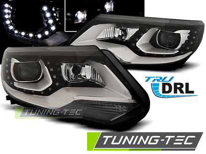 Tuning-Tec LED Tagfahrlicht Scheinwerfer für VW Tiguan Facelift 11-15 schwarz