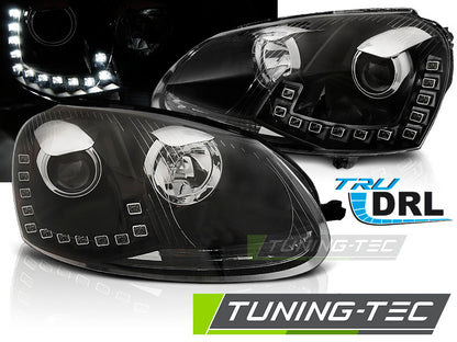 Tuning-Tec LED Tagfahrlicht Scheinwerfer für VW Golf 5 03-09 im Golf 6 Design