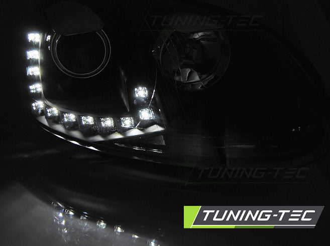 Tuning-Tec LED Tagfahrlicht Scheinwerfer für VW Golf 5 03-09 im Golf 6 Design