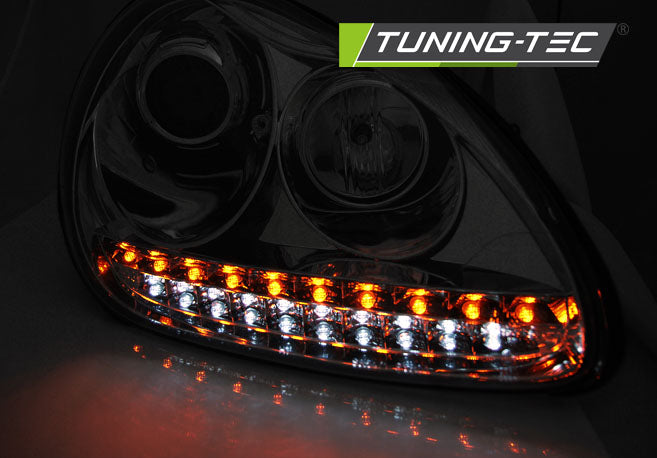 Tuning-Tec Xenon LED Tagfahrlicht Scheinwerfer für Porsche Cayenne 955 02-06 chrom