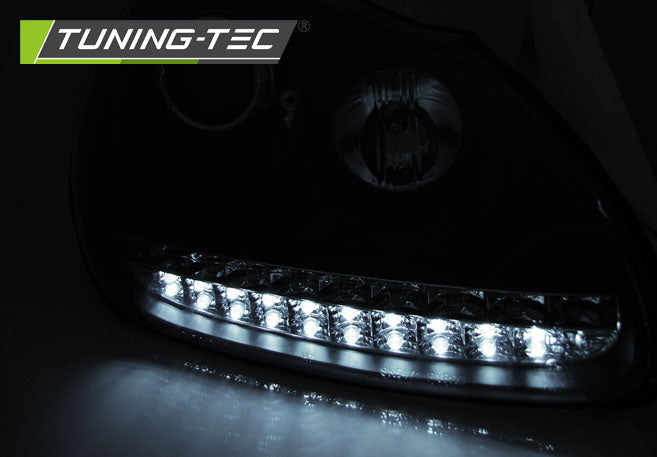 Tuning-Tec Xenon LED Tagfahrlicht Scheinwerfer für Porsche Cayenne 955 02-06 schwarz