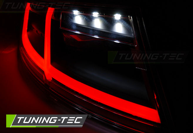 Tuning-Tec Voll LED Lightbar Rückleuchten für Audi TT 8J 06-14 rot/klar mit dynamischem Blinker