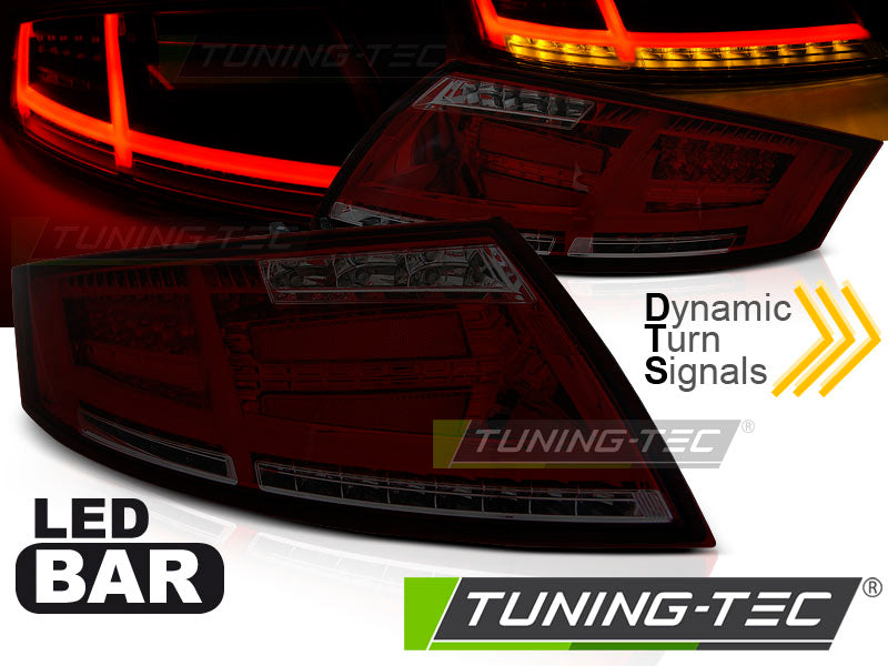 Tuning-Tec Voll LED Lightbar Rückleuchten für Audi TT 8J 06-14 rot/rauch mit dynamischem Blinker
