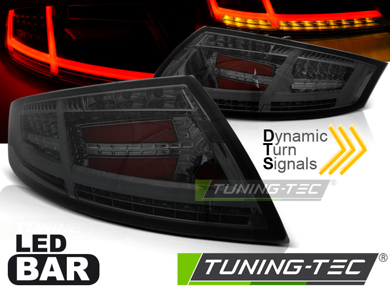Tuning-Tec Voll LED Lightbar Rückleuchten für Audi TT 8J 06-14 schwarz/rauch mit dynamischem Blinker
